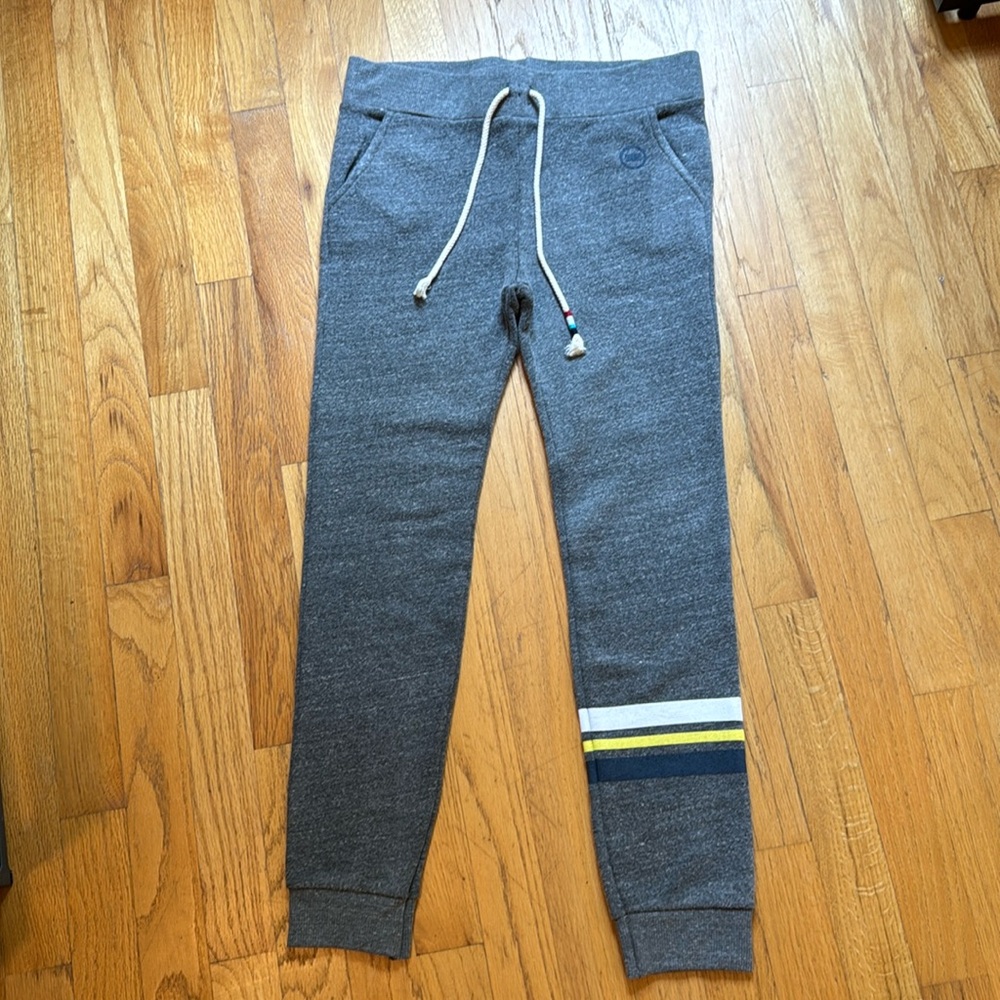 Sol Angeles kids sz 14 joggers, gray w stripe. NWT